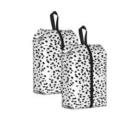 Estampado Animal en Blanco y Negro con Lunares dálmata， Bolsas de Viaje para Zapatos (Paquete de 2), Bolsas Impermeables para Guardar Zapatos, Organizador de Zapatos para Viajes y hogar.