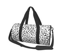 Estampado Animal en Blanco y Negro con Lunares dálmatas, Bolsa de Viaje de Gran Capacidad, Bolso Redondo, Bolsa de Viaje Deportiva, Bolsa de Mano, Bolsa de Fitness