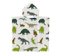 Estampado Animales Animados Poncho De Surf con Capucha para Niños Y Adultos