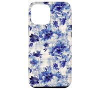 Estampado Atemporal de Flores Azules de inspiración Antigua Carcasa para iPhone 12 Pro MAX