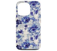 Estampado Atemporal de Flores Azules de inspiración Antigua Carcasa para iPhone 13 Pro