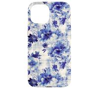 Estampado Atemporal de Flores Azules de inspiración Antigua Carcasa para iPhone 15