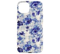 Estampado Atemporal de Flores Azules de inspiración Antigua Carcasa para iPhone 15 Plus