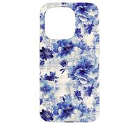 Estampado Atemporal de Flores Azules de inspiración Antigua Carcasa para iPhone 15 Pro