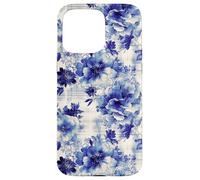 Estampado Atemporal de Flores Azules de inspiración Antigua Carcasa para iPhone 15 Pro MAX
