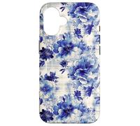 Estampado Atemporal de Flores Azules de inspiración Antigua Carcasa para iPhone 16