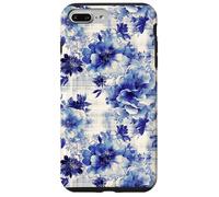 Estampado Atemporal de Flores Azules de inspiración Antigua Carcasa para iPhone 7 Plus/8 Plus