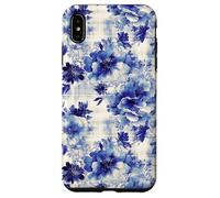 Estampado Atemporal de Flores Azules de inspiración Antigua Carcasa para iPhone XS MAX
