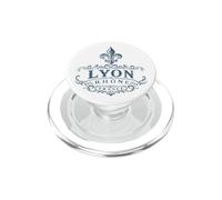 Estampado Azul Marino Adornado de Flor de lis en Lyon, Ródano, Francia PopSockets PopGrip para MagSafe