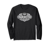 Estampado Blanco Adornado con Abeja del Manchester North England Manga Larga