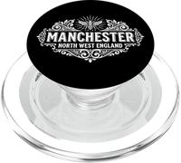 Estampado Blanco Adornado con Abeja del Manchester North England PopSockets PopGrip para MagSafe