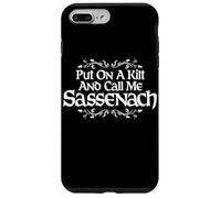 Estampado blanco de cardo Put On A Kilt and Call Me Sassenach Carcasa para iPhone 7 Plus/8 Plus