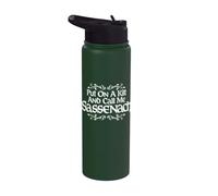 Estampado blanco de cardo Put On A Kilt and Call Me Sassenach Stainless Steel Insulated Water Bottle