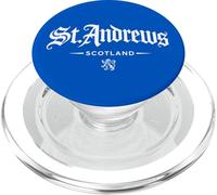 Estampado Blanco Tipo león Rampante de St. Andrews Scotland, Tipo gótico PopSockets PopGrip para MagSafe