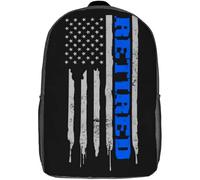 Estampado Bolsa De Deporte Bandera De La Línea Azul Retirada Bolsa De Viaje Impermeable Bolso Mochila para Trabajo, Adolescente, Mujeres, 42X32X14Cm