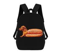 Estampado Bolsa De Deporte Lindo Perro Salchicha Hot Dog Mochila Universidad Impermeable Mochila De Viaje para Escolar, Escuela, Mujeres, 42X32X14Cm