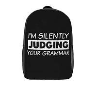 Estampado Bolsa De Deporte Profesor De Gramática Inglesa Bolsa para Portátil Diaria Mochila para Escuela para Adolescente, Escolar, Viajes, 42X32X14Cm