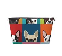 Estampado Colorido de Boston Terrier, Bolsa de artículos de tocador Bolsa de Maquillaje Bolsa de cosméticos Bolsa de artículos de tocador de Viaje portátil