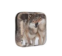 Estampado con diseño de Lobo,Bolsas para Guardar compresas sanitarias, Bolsas para la menstruación para Mujeres y Adolescentes.
