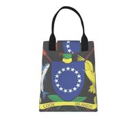 Estampado Cook Islands Emblema Nacional Unisex Bolso Almuerzo Aislado Bolsas Almuerzo Para Trabajo Perfecto Para Trabajo Picnics Y Viaje Picnic Senderismo O Mujeres Hombres Adultos Niños