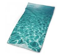 Estampado De Agua De Piscina Azul Aqua Cuello Bufanda 26X30Cm Impreso Polainas De Cuello Viento Polvo Prueba Bandana para Cámping Pesca Hombre
