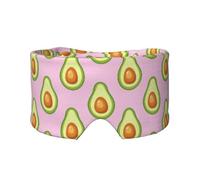 Estampado de aguacate rosa,Máscara para ojos con bloqueo de luz y protección ocular completa para dormir, orejeras y ojos.