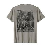 Estampado de Albrecht Durer en la Parte Trasera Caballero, la Muerte y el Diablo Camiseta