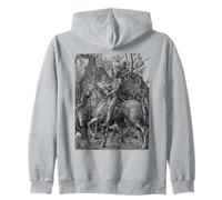 Estampado de Albrecht Durer en la Parte Trasera Caballero, la Muerte y el Diablo Sudadera con Capucha