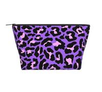 Estampado de Animales de Leopardo Rosa Morado neón, Bolsa de artículos de tocador Bolsa de Maquillaje Bolsa de cosméticos Bolsa de artículos de tocador de Viaje portátil
