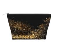 Estampado de Arena negra Dorada, Bolsa de artículos de tocador Bolsa de Maquillaje Bolsa de cosméticos Bolsa de artículos de tocador de Viaje portátil