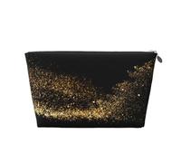 Estampado de Arena negra Dorada, Bolsa de artículos de tocador Bolsa de Maquillaje Bolsa de cosméticos Bolsa de artículos de tocador de Viaje portátil