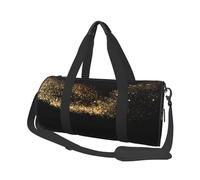 Estampado de Arena Negra Dorada, Bolsa de Viaje de Gran Capacidad, Bolso Redondo, Bolsa de Viaje Deportiva, Bolsa de Mano, Bolsa de Fitness