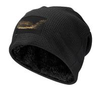 Estampado de Arena Negra Dorada,Gorro de Punto Tipo gofre, Gorro de Invierno de poliéster con Forro Polar cálido para Hombres y Mujeres.