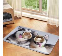 Estampado de Cachorro,Tapete Impermeable para Comida de Mascotas, manteles Individuales para Comida y Agua para Perros y Gatos, tapetes de Cuero sintético para Comida.,40x60cm
