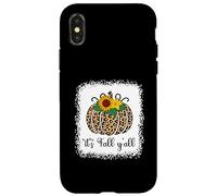 Estampado de Calabaza y Leopardo, Acción de Gracias, Halloween, It's Fall Y'all Carcasa para iPhone X/XS