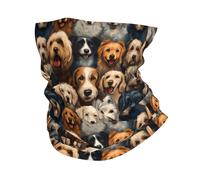 Estampado De Cara De Perro Adorable Calentador De Cuello Multifuncional Bandana Protección UV Pañuelo De Cabeza para Caza Mujer Deportes 25X50Cm