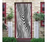Estampado de Cebra Abstracto de Leopardo Impermeable Papel Pintado Puerta Mural 83x204 cm En Blanco Y Negro Pegatina de Puerta Autoadhesiva para Dormitorio Baño Cocina y Salón Arte Decorativo de Pared