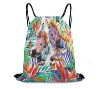 Estampado De Cebra En Acuarela Bolsa De Deporte Deportiva Bolsa De Cuerdas Ligera Mochila Cuerdas para Playa Senderismo Hombres 36X42Cm