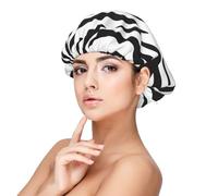 Estampado de cebra,Gorro de dormir de satén para adultos - Gorro de dormir elástico para mujer, cubrecabello nocturno