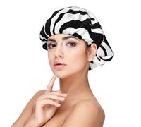 Estampado de cebra,Gorro de dormir de satén para adultos - Gorro de dormir elástico para mujer, cubrecabello nocturno