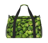 Estampado de Coles de Bruselas Verdes,Bolsas Deportivas, Bolsos de Viaje Deportivos Cruzados de Mano, Bolsas de Viaje de Gran Capacidad para Mujeres y Hombres.