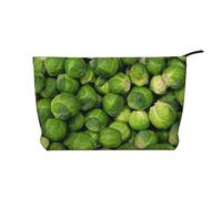 Estampado de Coles de Bruselas Verdes,Neceser de Pana, Neceser de Maquillaje portátil, Neceser de Viaje