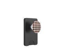 Estampado de Cuadros de Cuadro Vichy marrón PopSockets PopWallet para MagSafe