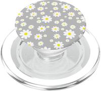 Estampado de Flores Margarita Gris Lindo patrón Floral PopSockets PopGrip para MagSafe