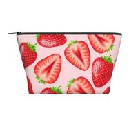 Estampado de Fresa Rosa Kawaii, Bolsa de artículos de tocador Bolsa de Maquillaje Bolsa de cosméticos Bolsa de artículos de tocador de Viaje portátil