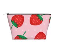 Estampado de Fresa Rosa Kawaii, Bolsa de artículos de tocador Bolsa de Maquillaje Bolsa de cosméticos Bolsa de artículos de tocador de Viaje portátil