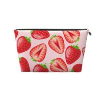 Estampado de Fresa Rosa Kawaii, Bolsa de artículos de tocador Bolsa de Maquillaje Bolsa de cosméticos Bolsa de artículos de tocador de Viaje portátil