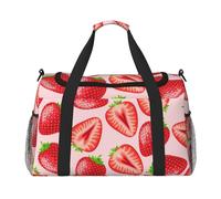 Estampado de Fresa Rosa Kawaii,Bolsas Deportivas, Bolsos de Viaje Deportivos Cruzados de Mano, Bolsas de Viaje de Gran Capacidad para Mujeres y Hombres.