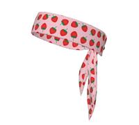 Estampado de Fresa Rosa Kawaii, Cinta para la Cabeza, Diadema Deportiva con Lazo, Cinta para el Sudor Multiusos para Hombres y Mujeres.