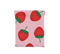 Estampado de Fresa Rosa Kawaii, Squeeze Top Wallet Bolsa de Almacenamiento para Mujer Monedero pequeño Bolsa de Cambio